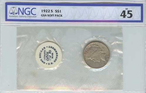 1922-S ピースダラー GSA ソフトパック S$1 NGC XF45｜WORLD RESOURCE【QUEEN店】 121,550円