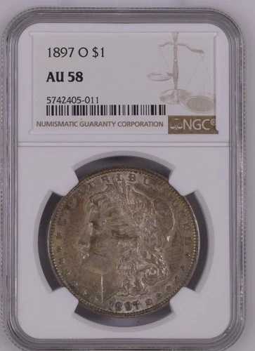 1897 O モルガン銀貨 NGC AU-58