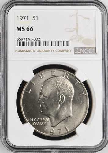 1971年 1ドル アイゼンハワードル NGC MS66 6697141-002