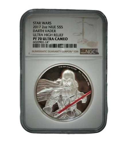 2017年 2オンス NIUE シルバー 5ドル ダース・ベイダー ウルトラハイレリーフ NGC PF 70 ウルトラカメオ?V7?