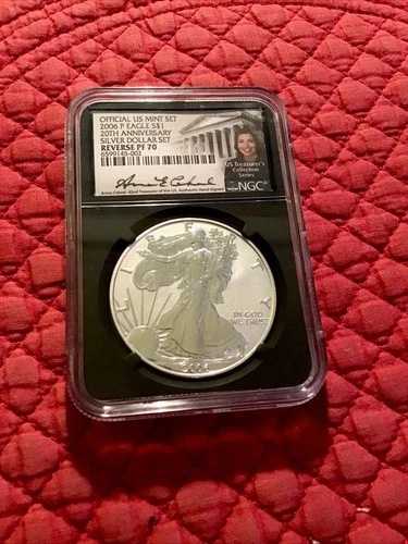 2006 P リバース プルーフ PF70 NGC 署名 Anna Cabral 20 周年記念ドル セット。
