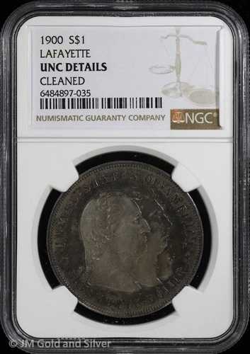 1900年 ラファイエット記念 1ドル銀貨 NGC UNC 詳細 | 未使用