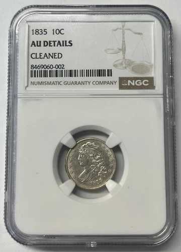 1835年製 キャップドバストダイム AU 詳細クリーニング済み NGC