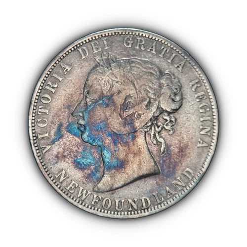 カナダ、1894年、50セント、銀貨 - ビクトリア女王、ニューファンドランド、ロンドン1