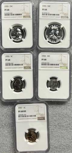 1955年 5枚組プルーフコインセット PF68 NGC