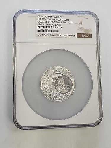 1985 Mo 2オンス シルバー カーサ デ モネダ 450 周年記念メダル Ngc PF69 ウルトラ カメオ