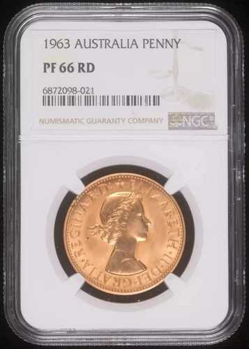 1963年 オーストラリア ブロンズ ペニー NGC PF-66 RD プルーフ 122,650円