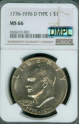 1976 D タイプ 1 アイゼンハワー ドル NGC MS66 MAC DMPL & スポットレス *
