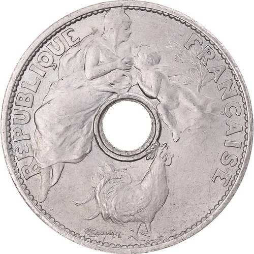 [#343389] コイン、フランス、エッサイ ド クードレー、グランド モジュール、25 サンタイム、1913 年、Pa、r