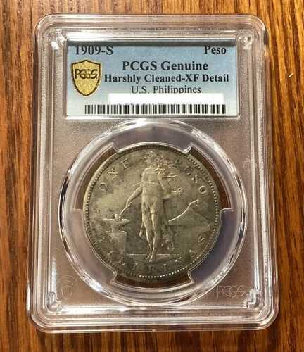 PCGS XF フィリピン 1909 S 1 ペソ 小型コイン