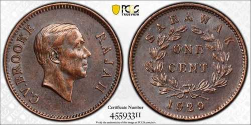 1929-H サラワク 1 C PCGS 正規 AU 詳細 142798.92/45593311