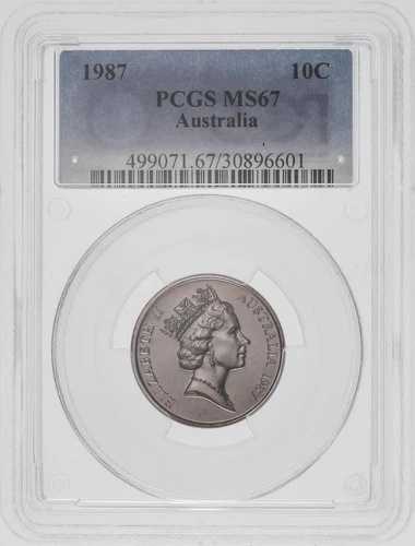 1987年 10セント 10セント オーストラリア PCGS MS67 FDC GEM UNC #3605|WORLD RESOURCE【QUEEN店】