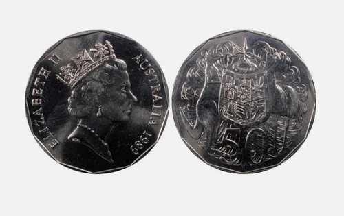 1989年 50セント硬貨 - PCGS MS66 - 未流通 グレーディング済み エリザベス2世 スラブ
