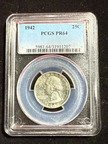 1942年ワシントンクォーター PCGS PR 64