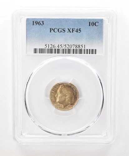 1963年 ルーズベルト ダイム XF45 PCGS 美しいトーン *6641