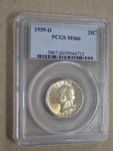 1959 D 25C ワシントン クォーター PCGS MS66