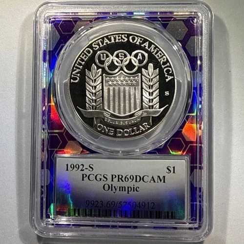 1992-S ミント オリンピック ベースボール シルバー ダラー PCGS PR69DCAM レアラベル