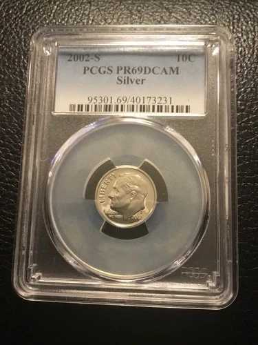 2002 S 10セント シルバー ダイム FDR PCGS PR69DCAM 同梱送料