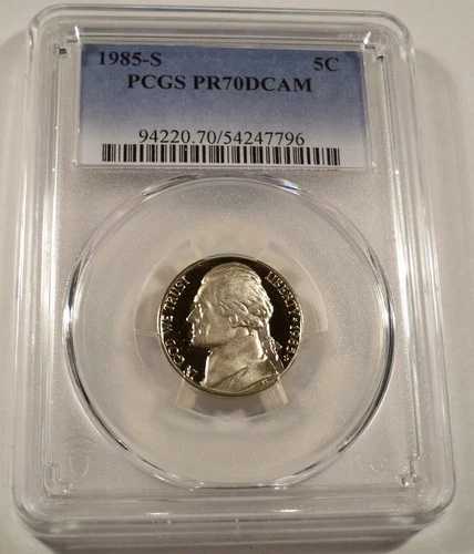 1985-S 5c PCGS PR70DCAM ジェファーソン ニッケル プルーフ ディープカメオ PR 70 DC
