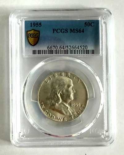 1955年 50セント フランクリン PCGS MS64 新品ケース