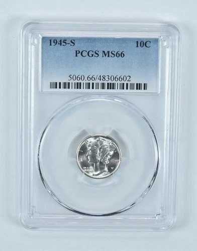 1945-S マーキュリーダイム MS66 PCGS ブルーラベル