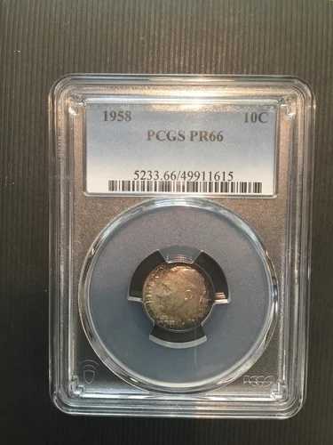 1958年 ルーズベルト ダイム PCGS MS66 美しい色調 ゴールドブルー ボーナスコイン ロット