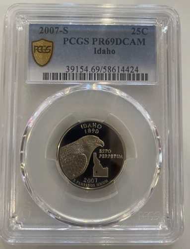 PCGS 2007-S 25C アイダホ州クォーター (PR69DCAM)