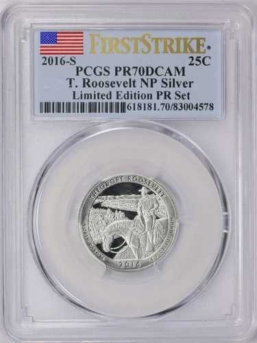 2016-S シルバー プルーフ T. ルーズベルト クォーター 限定版 PCGS PR70DCAM FS
