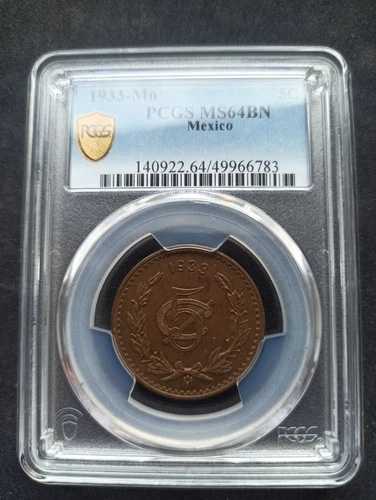 メキシコ:5ペソ 1933年;PCGS:MS 64