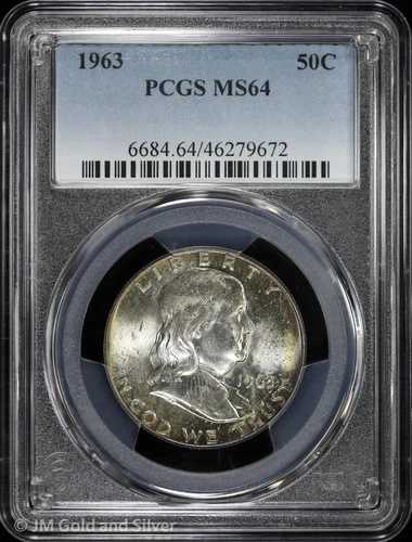 1963年 50セント フランクリン ハーフダラー PCGS MS 64 | 未使用 UNC BU