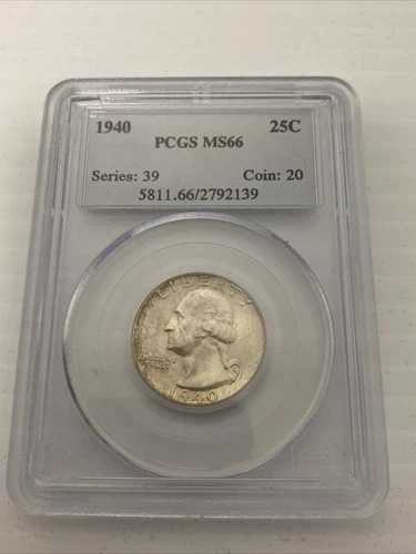 1940年ワシントンクォーター PCGS MS66 * -T22