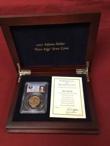 2007年 ジョン・アダムズ大統領記念ドル 1ドル 縁の文字欠落 PCGS MS 64 エラー