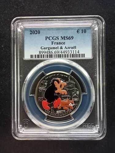 フランス：10ユーロ2020：ガルガメル＆アズラエル；PCGS：MS 69