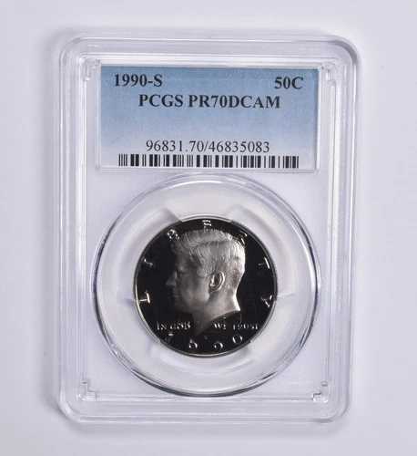 PR70 DCAM 1990-S ケネディ ハーフダラー 50セント PCGS ブルーレーベル