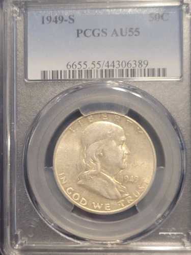 1949-S フランクリン ハーフダラー PCGS AU55 36,465円
