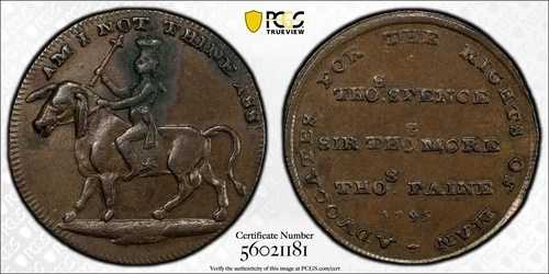 1795年 ミドルセックス・スペンス・コンダー・トークン ? PCGS 詳細 BN ? DH-1112 ? ペニー