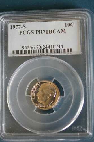 1977-S PCGS PR70DCAM ルーズベルト プルーフ ダイム * トップポップ * ディープカメオの美しさ *
