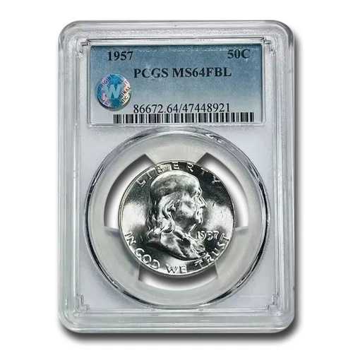 1957年フランクリンハーフダラー MS-64 PCGS (FBL)