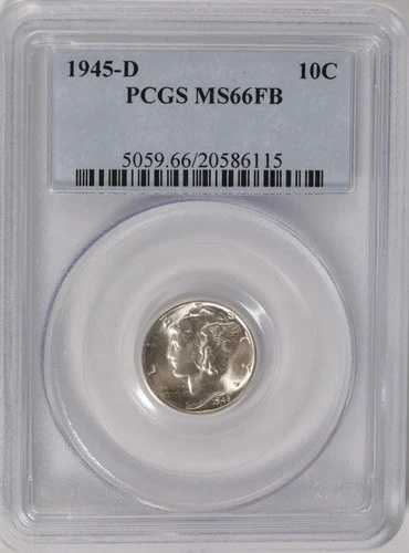 1945年 D マーキュリー シルバー ダイム PCGS MS66 FB (フルバンド)