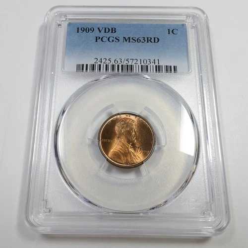1909 P VDB PCGS MS63 RD RED - リンカーン・ウィート・ペニー・セント 1セント 米国コイン #56797A