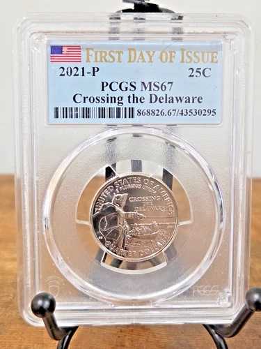 2021-P ワシントン・クォーター・クロッシング・デラウェア PCGS MS67 FDOI #43530295