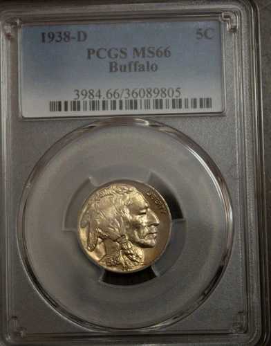 1938年 D バッファローニッケル PCGS MS66 ロット4173 35,035円