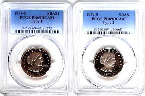 1979-S タイプ1 & タイプ2 スーザン・B・アンソニー $ PCGS PR69DCAM-フェーディングブルーラベル-2 コイン