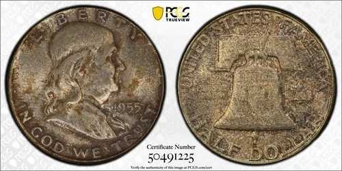 1955年 P ハーフダラー フランクリン PCGS MS-65 FBL