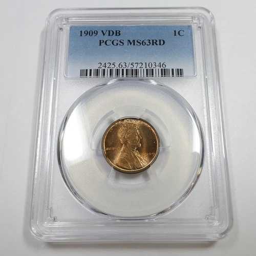 1909 P VDB PCGS MS63 RD RED - リンカーン・ウィート・ペニー・セント 1セント 米国コイン #56802A