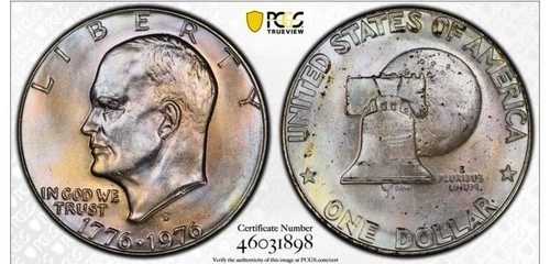 1976 D PCGS MS65 タイプ1 アイク・アイゼンハワー・ドル 1ドル 美しい色調 35,035円