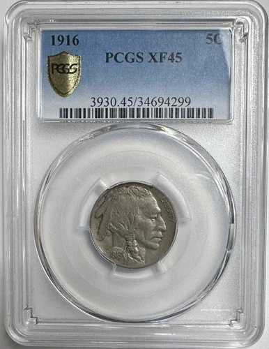1916年 5C ?? バッファローニッケル (PCGS XF45)