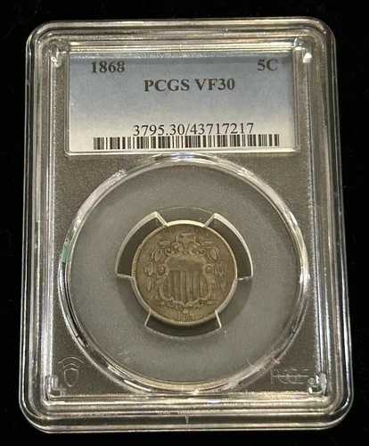 1868年シールドニッケル5セント -- PCGS VF30 -- オールドアメリカコイン