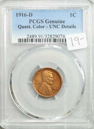 1916年 D リンカーン ウィート セント PCGS UNC 詳細 未流通 #9074