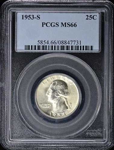 1953-S 25セントワシントンクォーター PCGS MS66